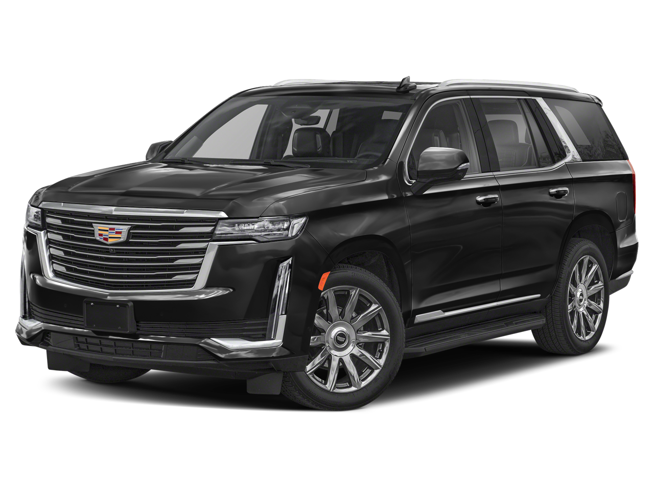 2021 Cadillac Escalade Premium Luxury Platinum in Dark Moon Blue Metallic — front three-quarter view