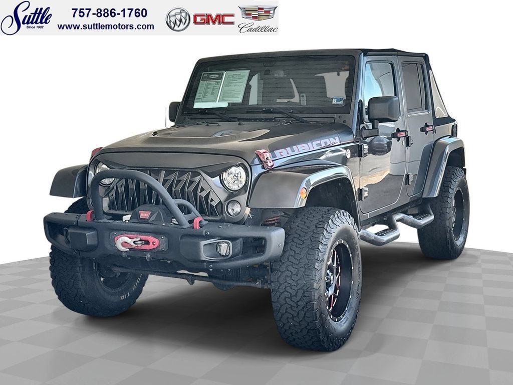 2017 Jeep Wrangler Unlimited Rubicon Recon in Gray — front three-quarter view