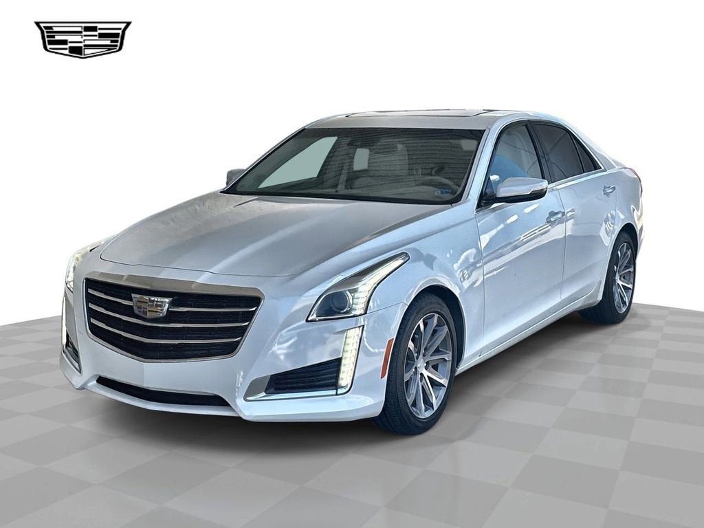 2016 Cadillac CTS Luxury Collection RWD in Crystal White Tricoat — front three-quarter view