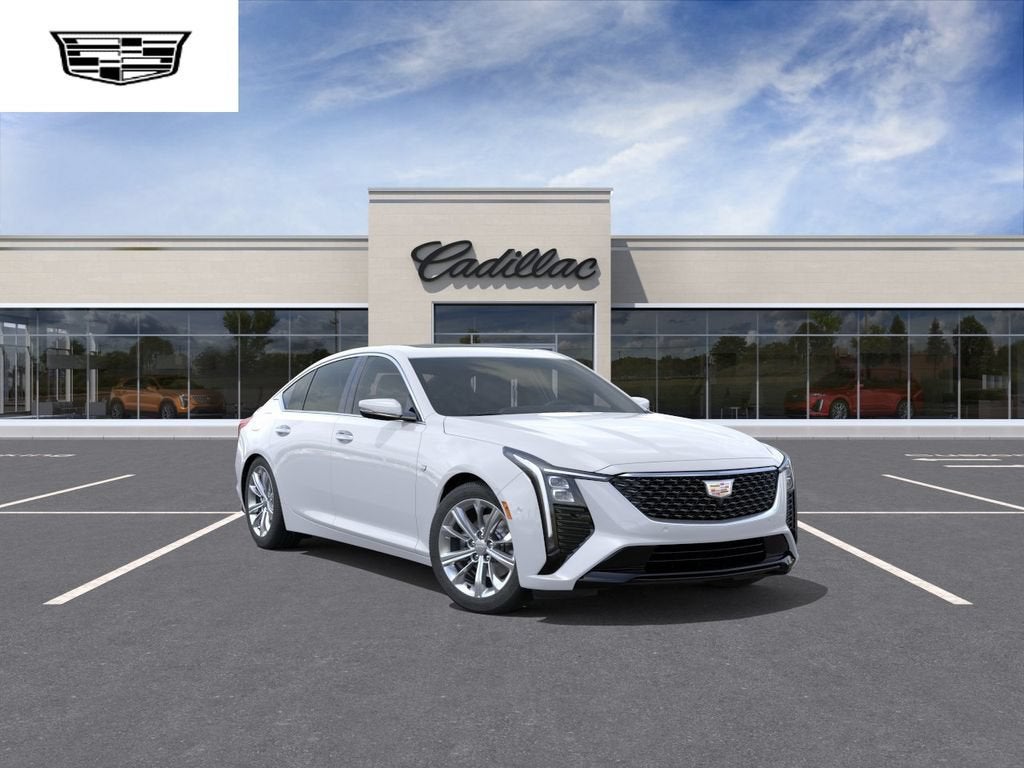 2026 Cadillac CT5 Premium Luxury in Vibrant White Tricoat — front three-quarter view