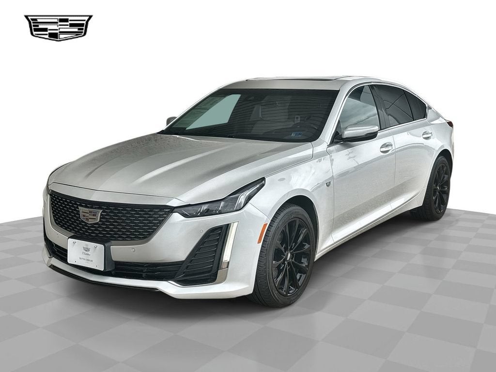 2023 Cadillac CT5 Premium Luxury in Crystal White Tricoat — front three-quarter view