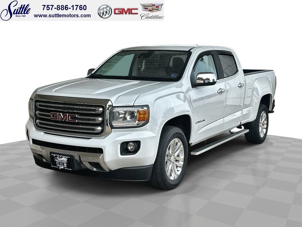 2018 GMC Canyon 2WD SLT in Summit White — front three-quarter view