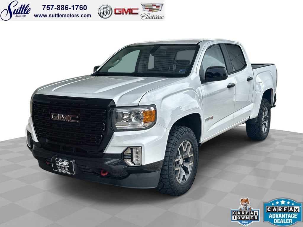 2022 GMC Canyon AT4 - Leather in Summit White — front three-quarter view