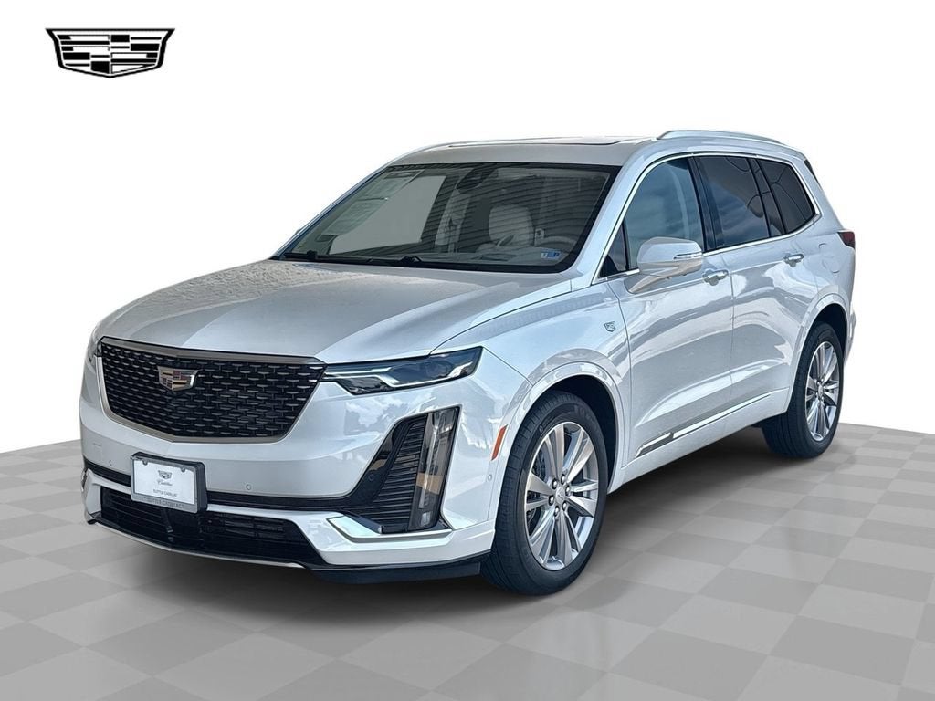 2024 Cadillac XT6 Premium Luxury in Crystal White Tricoat — front three-quarter view