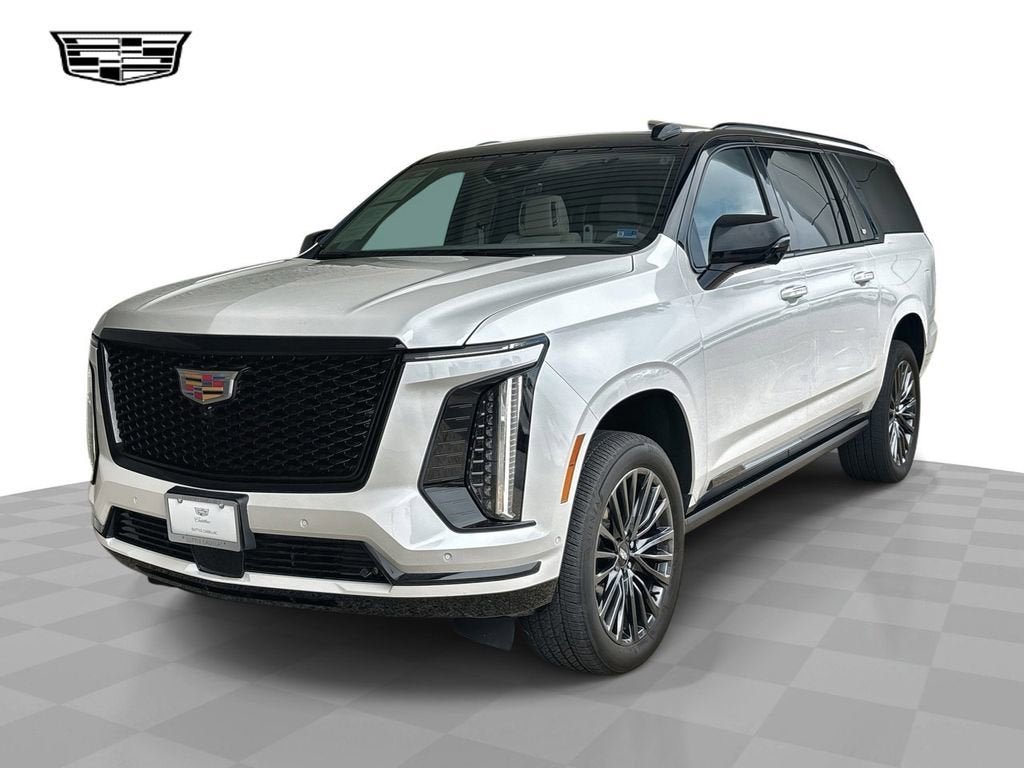 2025 Cadillac Escalade ESV Sport Platinum in Crystal White Tricoat — front three-quarter view