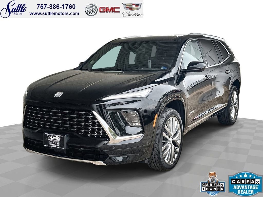 2025 Buick Enclave Avenir in Ebony Twilight Metallic — front three-quarter view