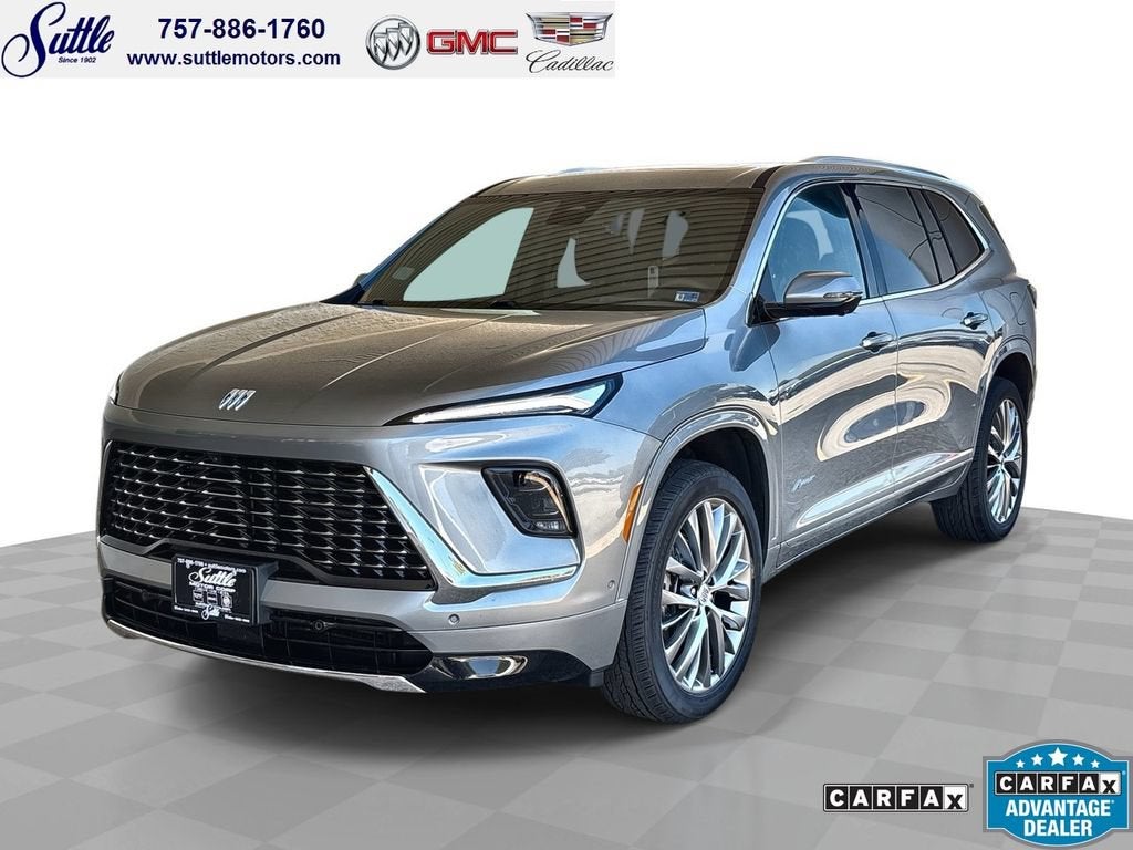 2025 Buick Enclave Avenir in Moonstone Gray Metallic — front three-quarter view