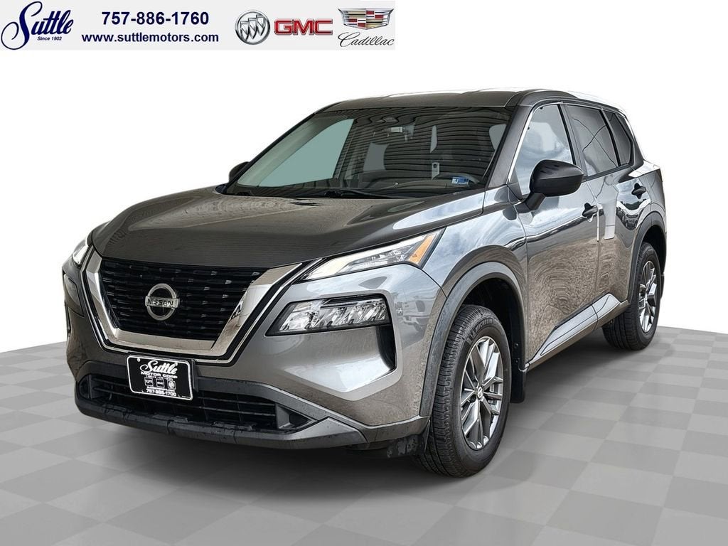 2021 Nissan Rogue S FWD in Gray — front three-quarter view